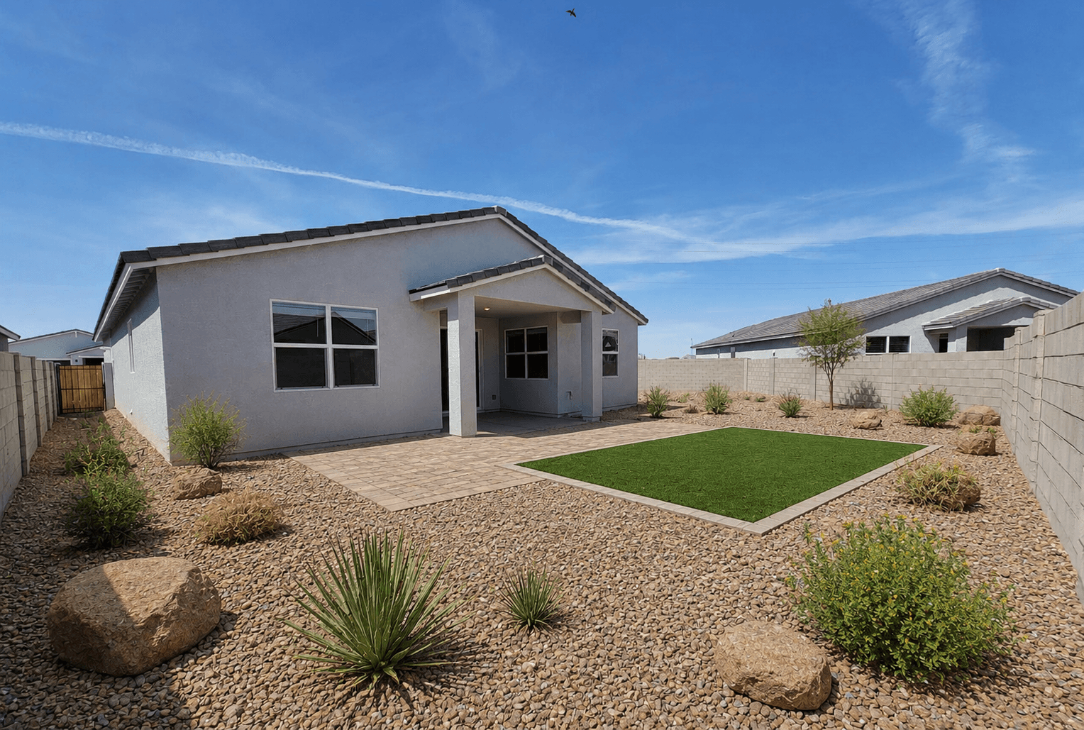 After — finished low-maintenance rock yard — Chandler, AZ