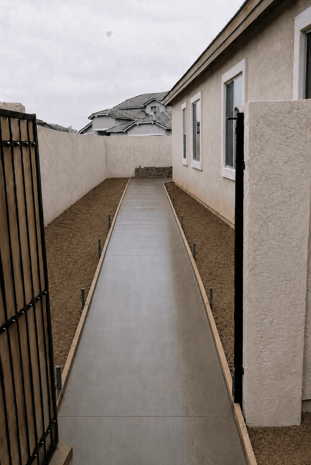 Side-Yard Concrete — LandUp concrete installation, Phoenix AZ