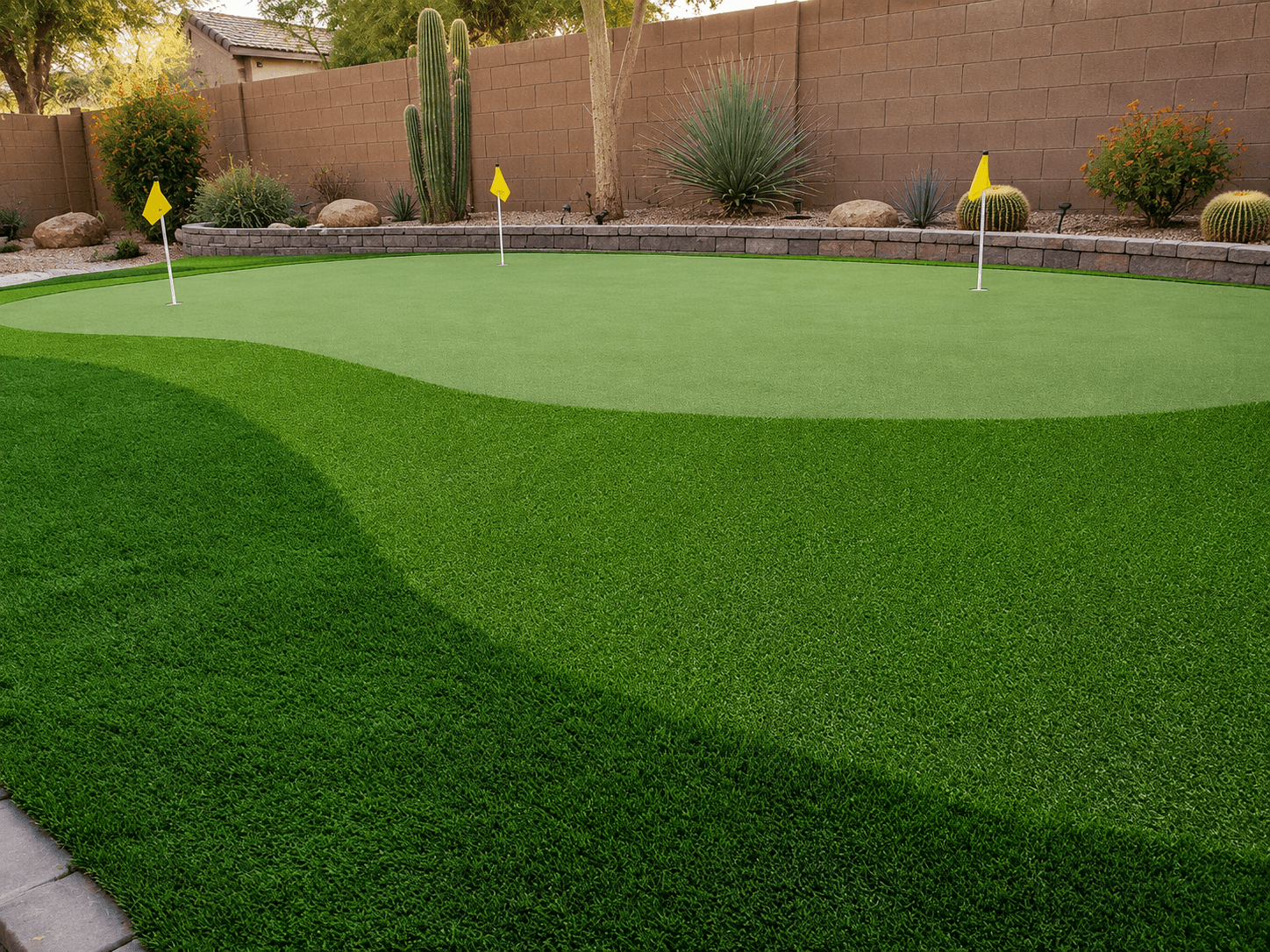 Contoured putting green with shaped slopes and breaks — Phoenix, AZ